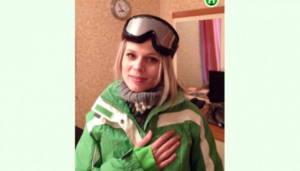 Ольга Фреймут поставила дочку на лыжи