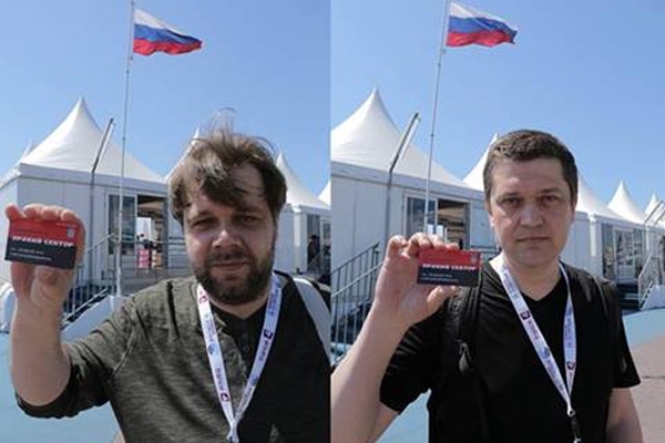Украинские киношники в Каннах пришли к россиянам с «визитками Яроша» (ФОТО)