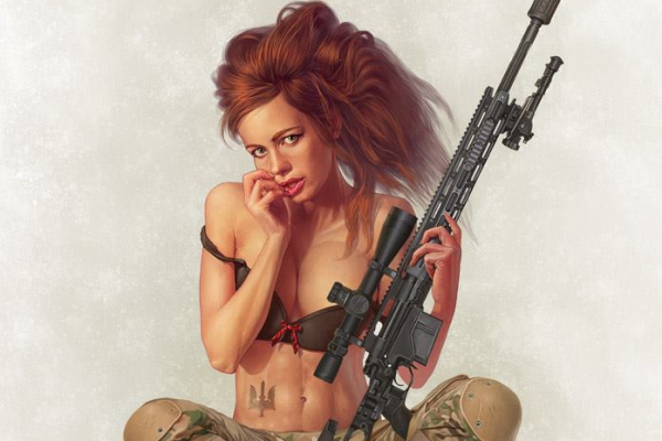 Художник порадовал армию патриотичными девушками в стиле пин-ап (ФОТО)