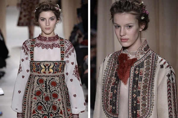 Украинские вышиванки и жупаны от модного Дома  Valentino покорили Париж