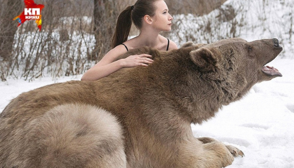 Российские модели настолько суровы, что обнимаются и целуются с живыми медведями (ФОТО)