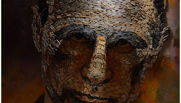 Художница создала портрет Путина из пяти тысяч гильз (ФОТО)