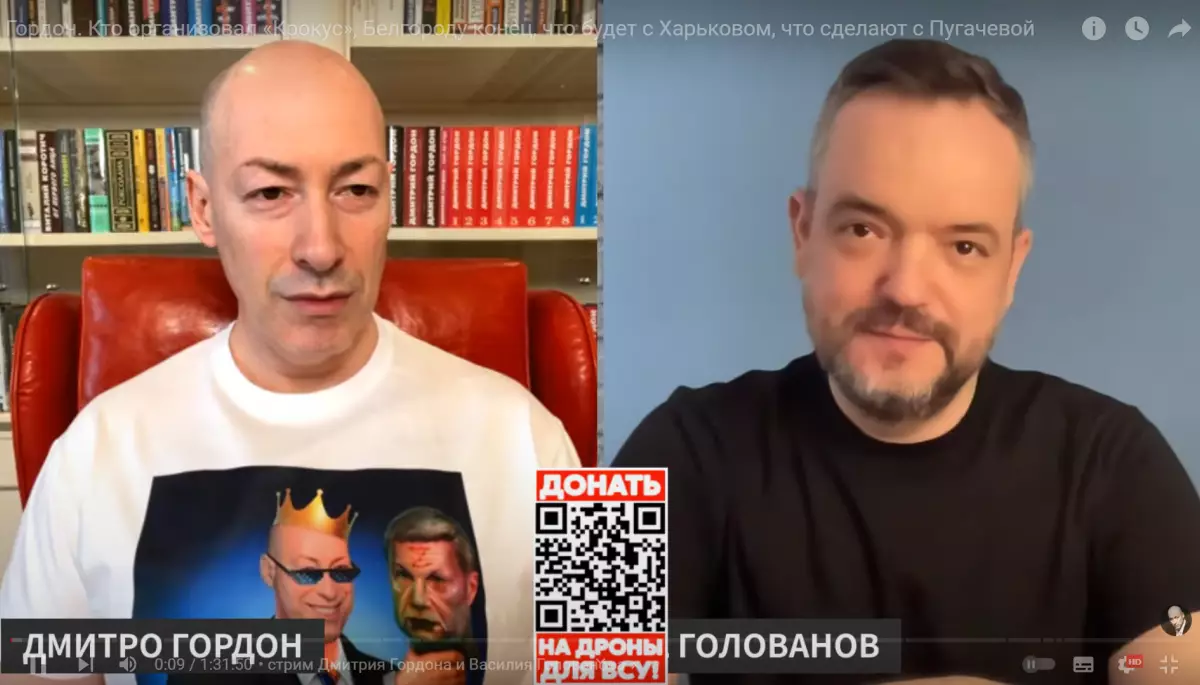 Пугачова-голуб, сеанси конспірології та сенсаційна заява про чаклунів. Як Гордон і Голованов перенесли свій телевізійний формат на ютуб